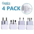 thumbnail image 2 of Ceptics European Plug Adapter 4 Pack Set, USA to Europe, Italy, Germany, England, Spain, Italy, Iceland, France (Type C, E/F, G, L) - for Your Cell Phones, Tablets, iPhone, Camera (CT-EU-4SET), 2 of 3