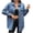 Blue, variant on Women's Denim Jacket, Casual Fashion Solid Color Outerwear, Turndown Collar Long Sleeve Jean Jackets, Lightweight Spring Summer Coat for Daily Wear