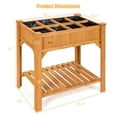 thumbnail image 4 of Costway 8 Grids Raised Garden Bed Elevated Planter Box Kit Wood w/Liner & Shelf, 4 of 12