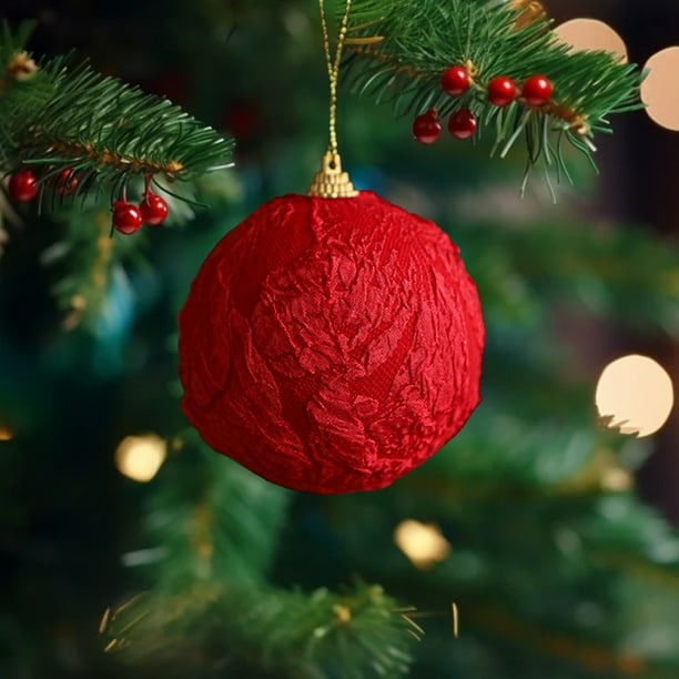 Herunwer Ornaments for Tree,Christmas Ornaments,Christmas Tree Ornaments, Sticky Cloth Decorations Foam Christmas Ball Ornaments, Christmas Tree Hanging Pendants Xmas Tree Decoration