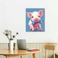thumbnail image 2 of Nawypu Pig Posters Canvas Wall Art - Cartoonish Pink Piggies for Girls Bedroom Decor, 2 of 4
