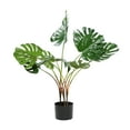thumbnail image 6 of DecMode 29" Artificial Monstera Plant in Realistic Leaves and Black Plastic Pot, 6 of 9