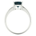 thumbnail image 4 of Solitaire Engagement Ring for Women - 2ct Natural London Blue Topaz in 18K White Gold Promise Ring, 4 of 6