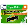 Bounty Full Sheet Paper Towels, 8 Triple Rolls, White, 96 Sheets Per Roll