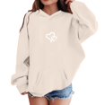 thumbnail image 2 of Letdown Cute Heart Graphic Hoodie Pullover Kids Girls Preppy Hoodies Kids Valentine Thanksgiving Sweatshirts with Pockets Oversized Tops (Beige,3-4 Years), 2 of 4
