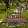 thumbnail image 2 of OverPatio 7.5' Wooden Bridge Arch Walkway Carbonized Color Anticorrosive, 2 of 7