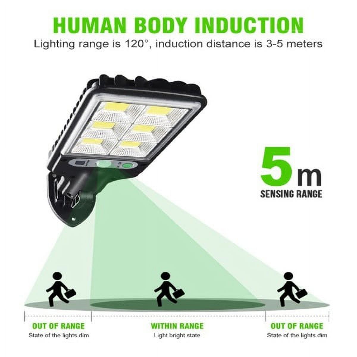 Outdoor Solar Street Lights with Remote Control, 3 Lighting Modes, Motion Sensor Security Light for Garden Patio Path Yard