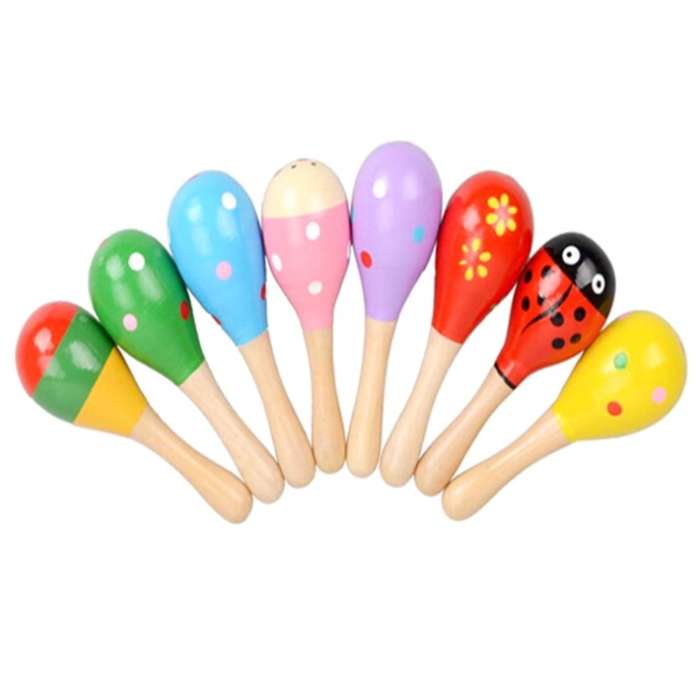wooden baby maracas rattle
