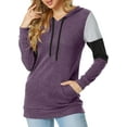 ppyoung Women's Casual Drawstring Pullover Long Sleeve Workout Sweatshirts Color Block Hoodie