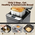 thumbnail image 4 of AINUO 25-in-1 Automatic Bread Maker, 2LB 3 Loaf Sizes, 700W Dual Heater, BPA-Free Nonstick Pan, 15H Delay Timer, Low Noise, Gray, 4 of 13