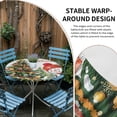 thumbnail image 2 of Red Christmas Round Tablecloth for 36-44 Inch Tables,Fitted Table Cover with Elastic Edge,Snowman Xmas Tree Ball Snowflake Winter Waterproof Outdoor Table Cloth Protector for Patio Garden Dinner, 2 of 9