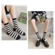 thumbnail image 4 of 5 pares de calcetines a rayas de estilo retro, calcetines deportivos para mujer, calcetines deportivos de un cuarto de pantorrilla, cómodos, transpirables y absorbentes del sudor, 4 of 5