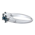 thumbnail image 2 of AFFY 1/3 Carat Round Blue & White Natural Diamond Flower Ring In 10k Solid White Gold, 2 of 3