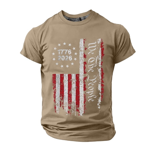 xfsWaSs Men's T-Shirt 250 Years Anniversary Shirts Graphic Print Short Sleeve T Shirts Casual Crew Neck Tee 250th Anniversary USA Shirts Trendy Basic Tshirt