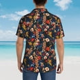thumbnail image 4 of Pofeuu Orchids Flowers Print Hawaiian Shirt for Men Sleeves Casual Button Down Summer Beach Dress Shirts T-Shirts,Small, 4 of 7