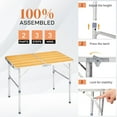 thumbnail image 4 of QueipA 3ft Portable Folding Camping Table, Outdoor Waterproof Adjustable Height Table, Aluminum Lightweight Suitcase Foldable Table for Picnic BBQ Beach Dining, 4 of 16