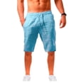 thumbnail image 4 of Men Casual Soild Shorts Summer Breathable Cotton Linen Short Pan Fashion Jogging Beach Shorts Men Clothes, 4 of 5