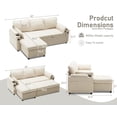 thumbnail image 5 of Convertible Sofa Bed Sleeper Pull Out Sectional Couch with Storage, L Shaped Couch Bed for Living Room,Apartment,Small Space - White, 5 of 6