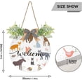 thumbnail image 3 of Cute Animals Welcome Sign Farmhouse Front Porch Door Hanging Welcome Wreath for Holiday Wall Home 12 X 12 in Home Decor, 3 of 7