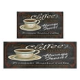 thumbnail image 1 of Coffee Black Vintage Pattern Kitchen Mat Set Of 2,Kitchen Rugs Mats with Dirty Resistance,washable,Non-Slip,kitchen Rugs and Mats 17.7x24+17.7x48inch, 1 of 7