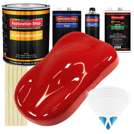 RALLY Red Gallon URETHANE BASECOAT CLEARCOAT Car Auto Body Paint Kit