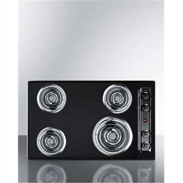 Summit TEL05 Table de Cuisson Électrique 30 Po 220V - Porcelaine Noire