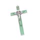 thumbnail image 5 of Figura de crucifijo de aleación de zinc resistente, estatua decorativa de pared, cruz de metal, arte de pared Color acero verde, 5 of 9