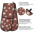 thumbnail image 4 of 35" x7" Double Oven Mitt Heat Resistant Oven Gloves Withstands Up to 200°C for Kitchen Baking & BBQ Minimalist Dandelion Pattern, 4 of 6