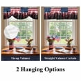 thumbnail image 6 of Independence Day Tie Up Valances Curtain, Adjustable Kitchen Watercolor U. S, Flag Abstract Artistic Valances for Windows Decor, Rod Pocket Short Curtains Set for Bedroom/Bathroom, 60"x18", 6 of 9