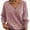 Pink, variant on ZQUUVOU Women's Fall Sweaters Knitted Long Sleeve Ribbed Trendy Casual V Neck Oversized Pullover Sweaters Pink