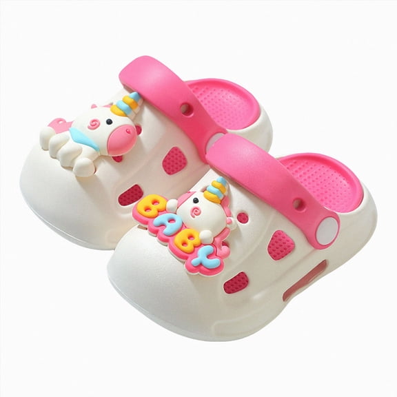 KPOPLK Toddler Clogs Boys Girls Slides Sandals Little Kids Summer Water Shoes Slippers for Beach Pool Garden Size 11.5,White