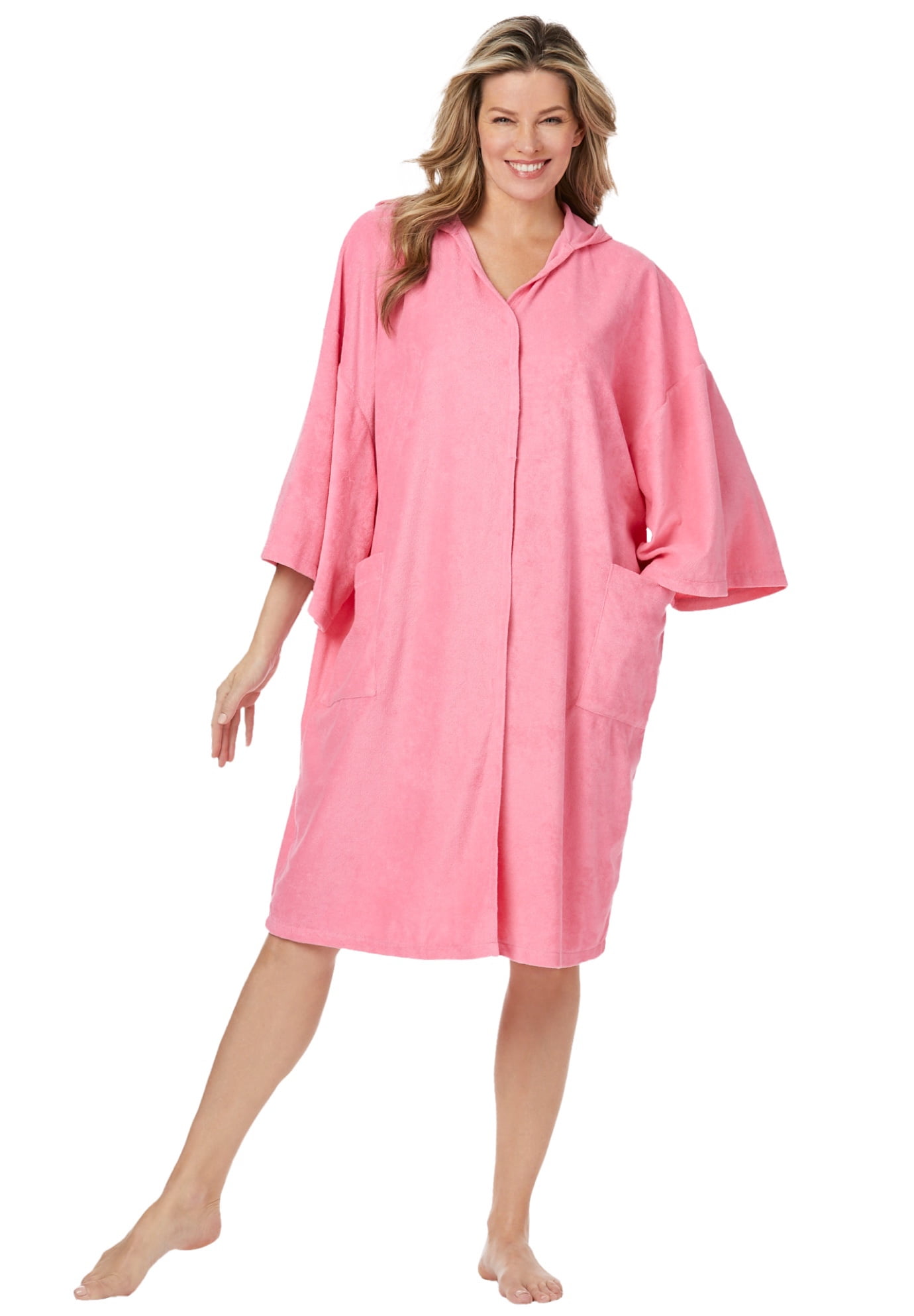 Woman Within Women's Plus Size Pullover Terry Robe