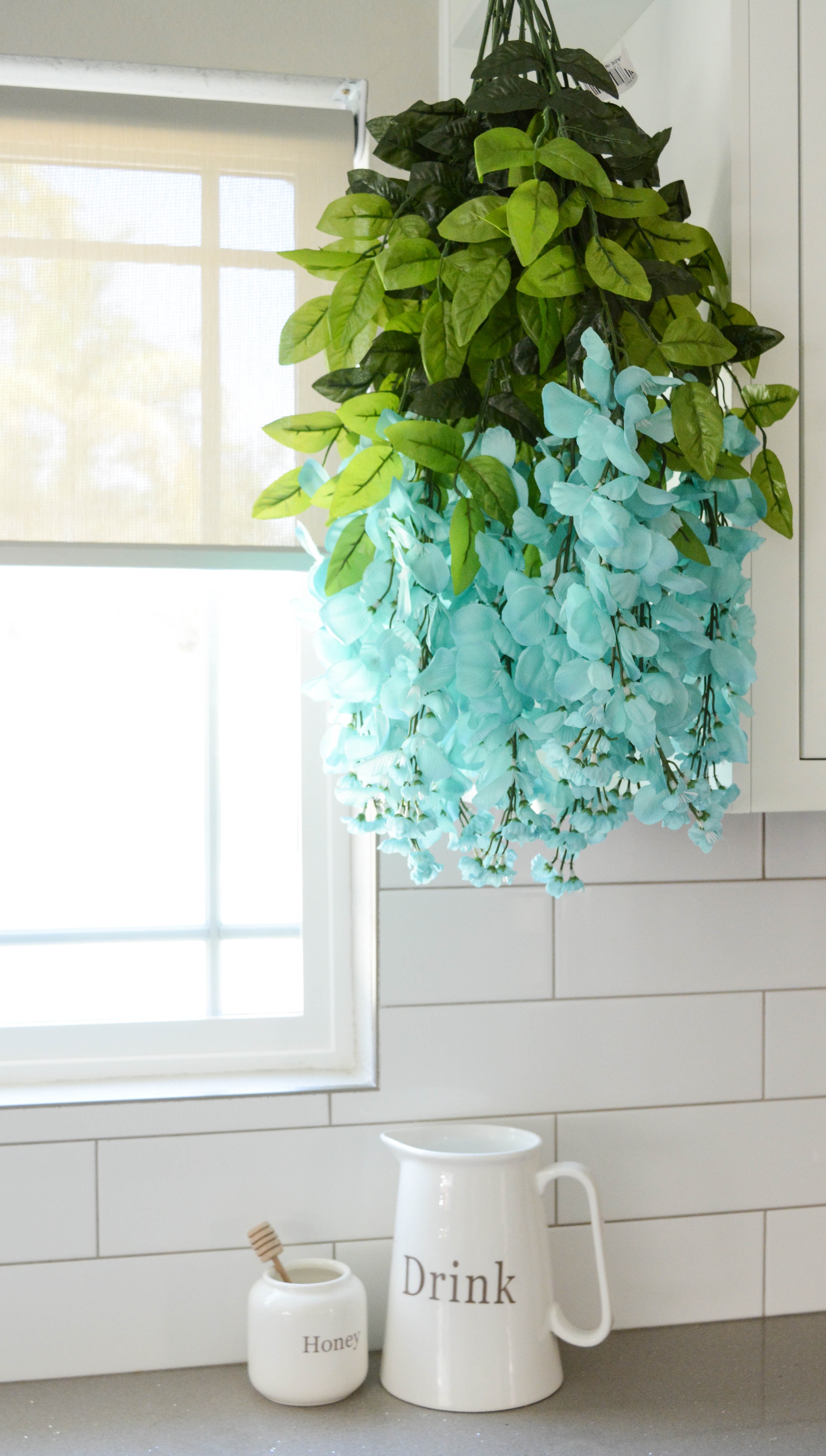Wisteria Flowers Hanging Bush TURQUOISE BLUE 14 Blooms Silk Wedding Centerpieces 