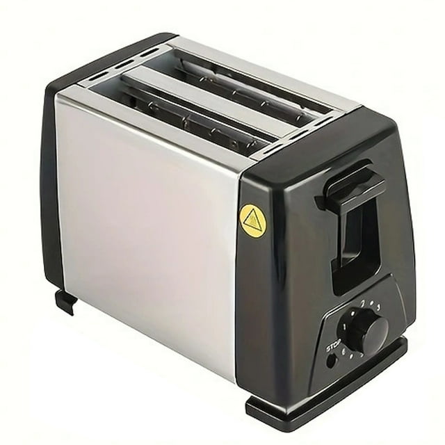 Slice wide slot toaster with 6 preset temperatures and times, small stainless steel bread toaster with manual stop and removable crumb tray for home kitchen office