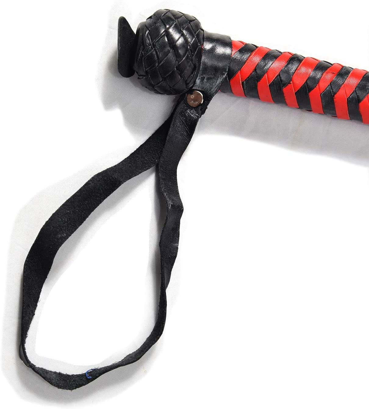 BARE SUTRA Horse Crop Whip Braided Heavy-Duty Handle Fully Handmade Genuine Leather Whips Horse & Bull Obedience Training Whips Plait Weaved Riding Crops Whip 4 feet, Black & Orange