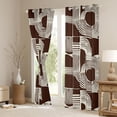 thumbnail image 3 of Feelyou Brown Stripe Abstract Blackout Curtains Set of 2 (52x84 Each), Minimalst Minimalism Window Curtains, Simple Fashion Style Curtains and Drapes, Black Out Curtains Decor, 3 of 6