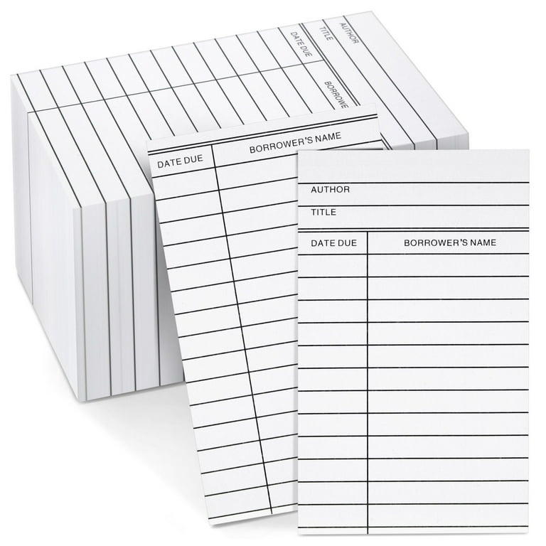 600 Pack Blank Library Cards for School Book Checkouts, CDs, DVDs, Vinyl  Records, Classroom Supplies, Record Keeping, Tracking, Organizing, White, 3  x 5 in - Walmart.com