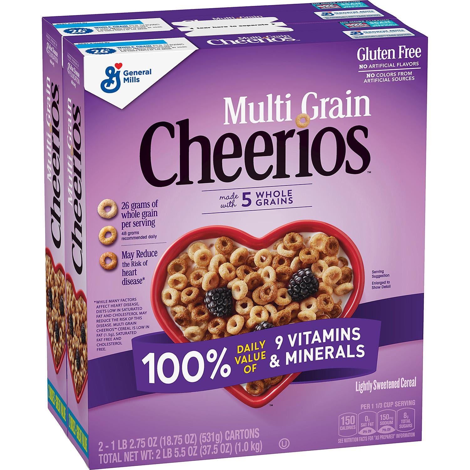 MultiGrain Cheerios GlutenFree Cereal 18.75 oz. 2 Pk.