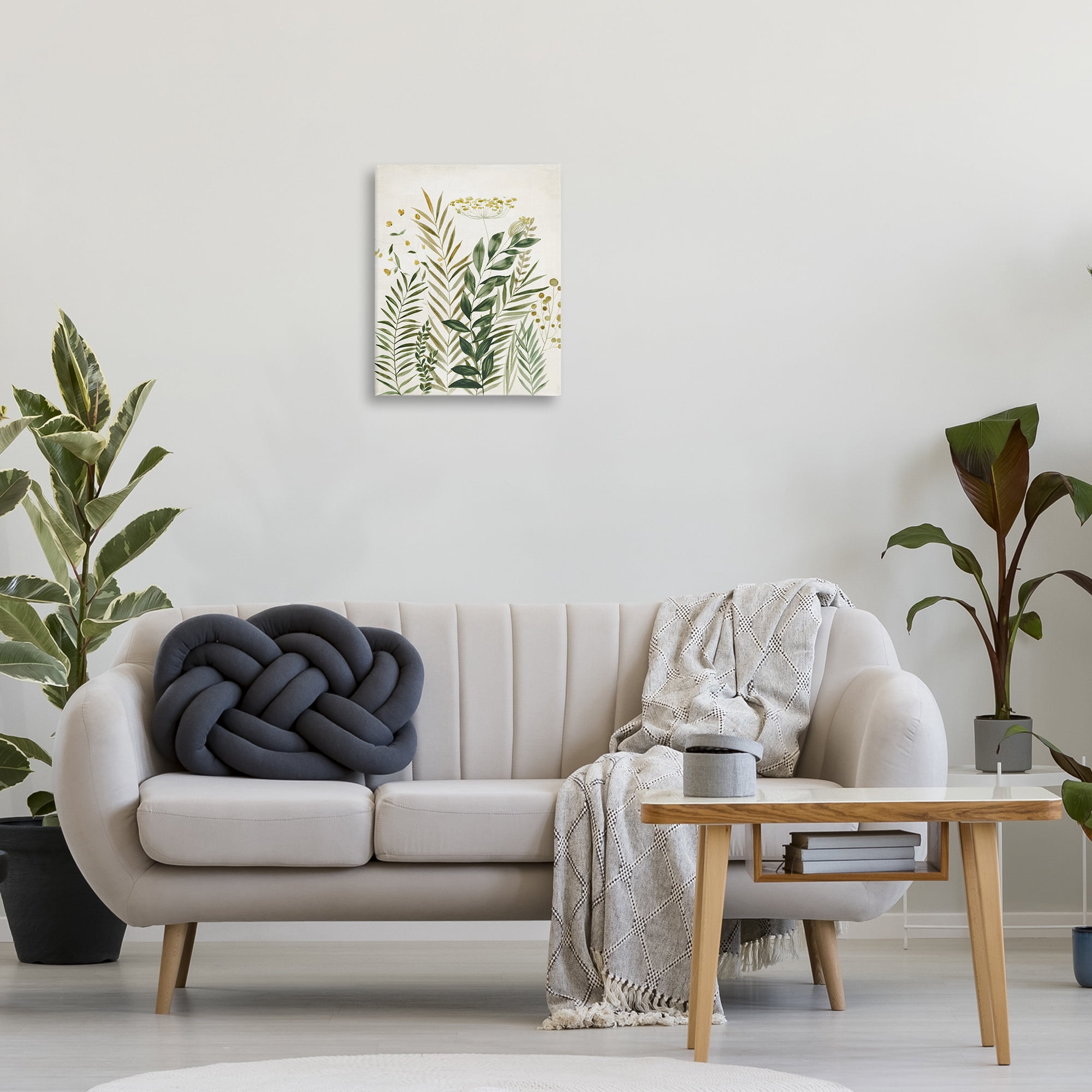 Stupell Industries Palm Leaves & Herbs Plants & Flowers Painting Wrapped Canvas Art Print Wall Art, 16 x 20