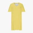 thumbnail image 4 of LYEAA Womens Short Sleeve Dresses Knee Length Casual Plus Size Elegant Loose A Line Dresses V Neck Solid Fashion Flowy Summer Beach Vacation Comfortable Dresses with Pockets Yellow L, 4 of 5