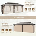 thumbnail image 5 of Aoxun 12x20FT Hardtop Gazebo, Aluminum Frame Permanent Pavilion with Curtains and Netting, Outdoor Polycarbonate Double Roof Canopy, Designed for Garden, Lawns, Patio, 5 of 7
