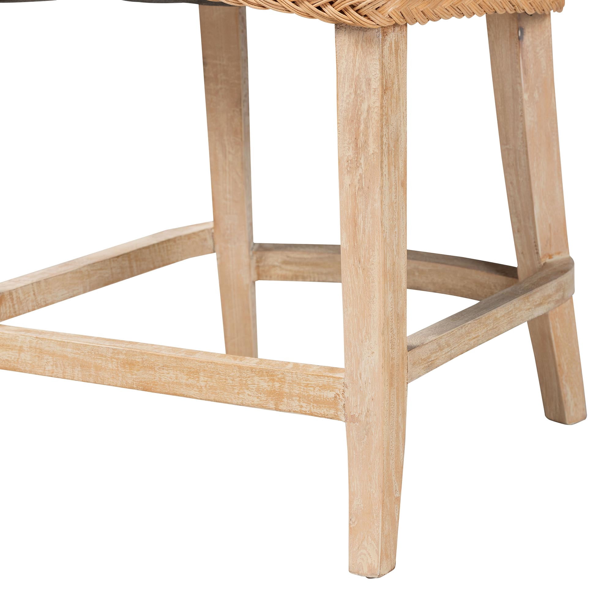 bali & pari Derris Boho Counter Stool, 24.4" H, Light Honey