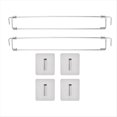 thumbnail image 1 of Barres de Réfrigérateur Réglables pour VR 13,98-25,59 Po, Tiges de Rangement pour Réfrigérateur, Tringle d'Angle pour Étagère de VR pour Réfrigérateur de VR, Cuisine (2 Paquets), 2 x Barres de Réfrigérateur pour VR Sécurisées et Ajustables 4 x Assiettes en Acier Inoxydable, Argent, 1 of 6