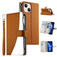 thumbnail image 1 of Funda cartera GANGXUN para iPhone 13 Mini , cuero PU con tarjetero, cremallera, correa de mano, soporte y protección 632°, 1 of 6