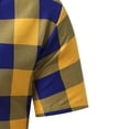 thumbnail image 4 of Men's Plaid Button Down Shirts Short Sleeve 4-Way Stretch Slim Fit Dress Shirts for Men Business Casual Shirts Size M-4XL Yellow, 4 of 5