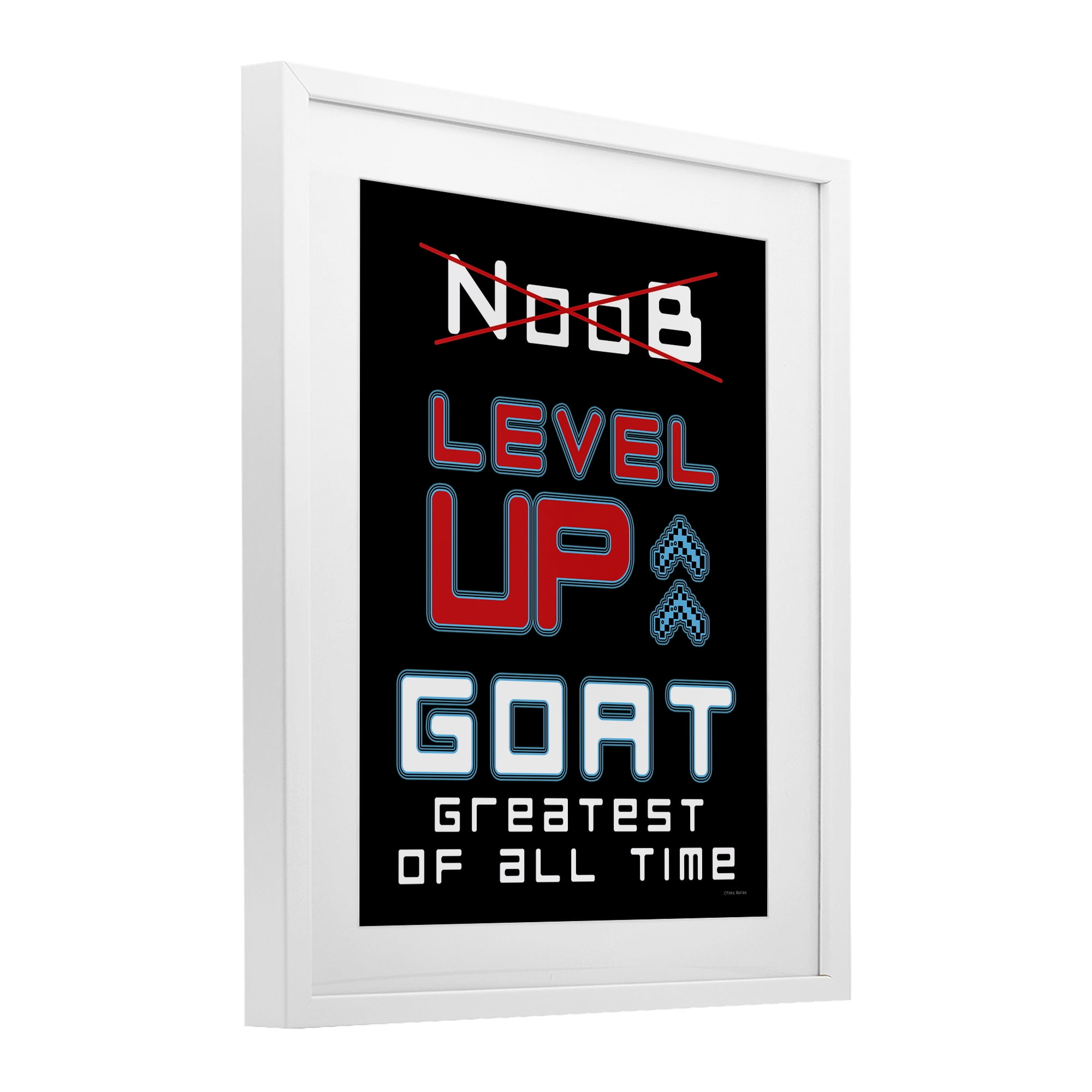 Stupell Industries Greatest Of All Time Gamer White Framed Print Under Glass, design by Yass Naffas Designs