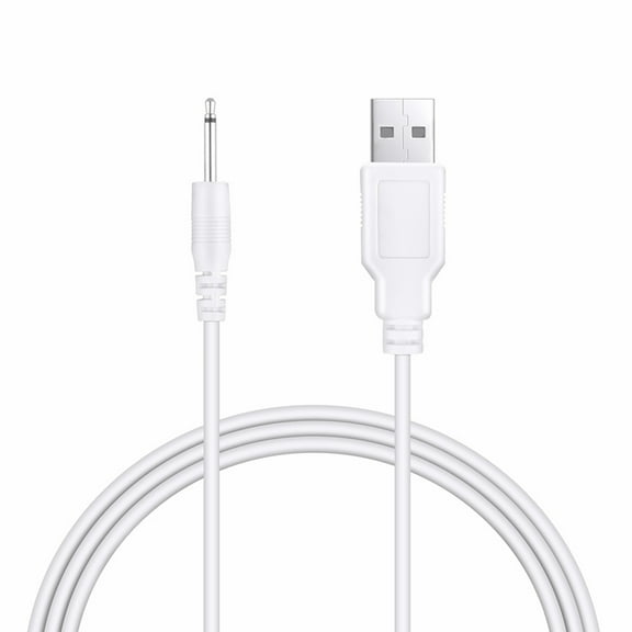 FITE ON 3ft White DC Charging Cable USB Charger Cord Replacement for Rechargeable Wand s 2.5mm