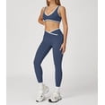 thumbnail image 4 of PISONIC Womens Workout Set Two Pieces Color Block Sports Bra Matching High Waist V Cut Leggings Gym Work Out Outfits, 4 of 6