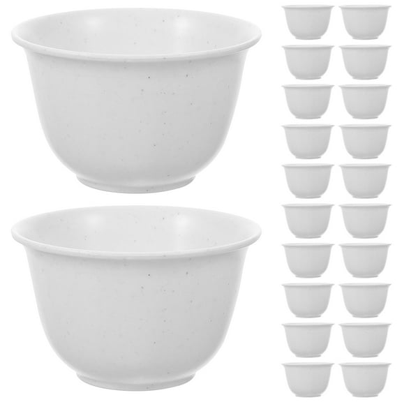 BESTOYARD 48Pcs White Traditional Tea Cups Thickened Chinese Style Tea Serving Bowls