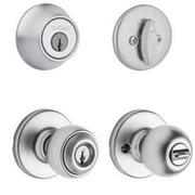 Kwikset 690 Polo Keyed Entry Knob And Sgl Cyl Deadbolt Combo Pack in SC